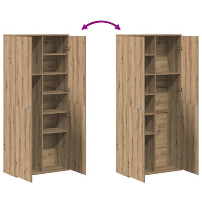 Hoogboard artisanaal eikenkleurig 80 x 35 x 180 cm Bewerkt hout