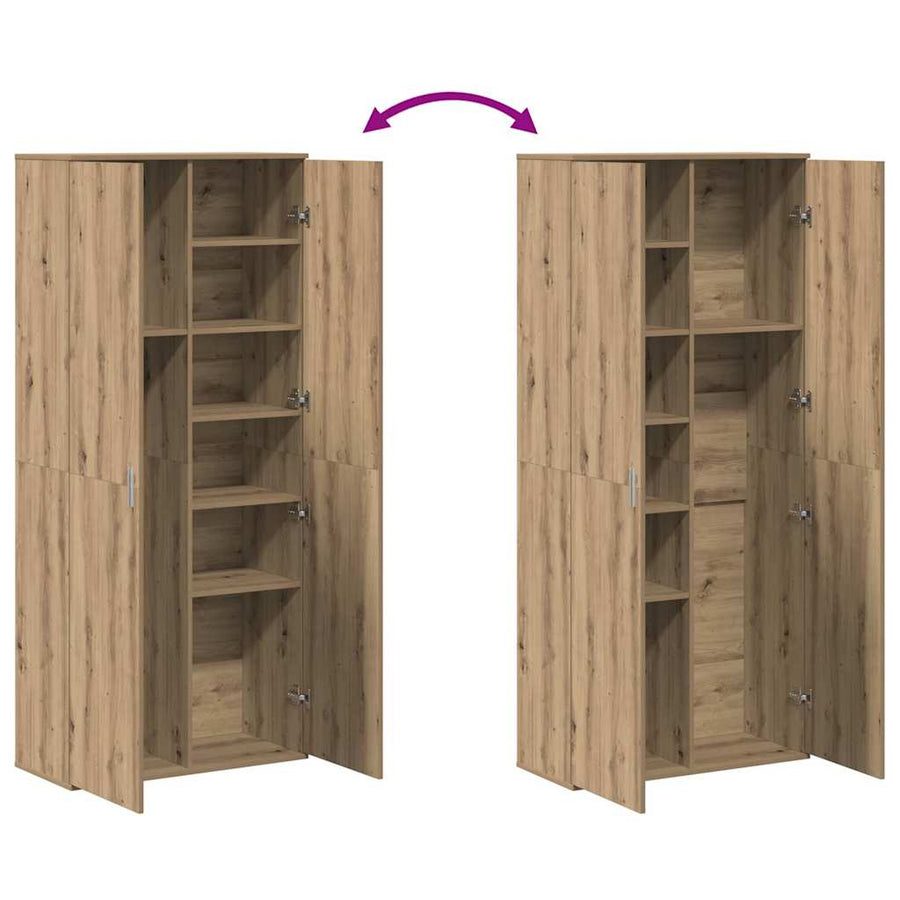 Hoogboard artisanaal eikenkleurig 80 x 35 x 180 cm Bewerkt hout
