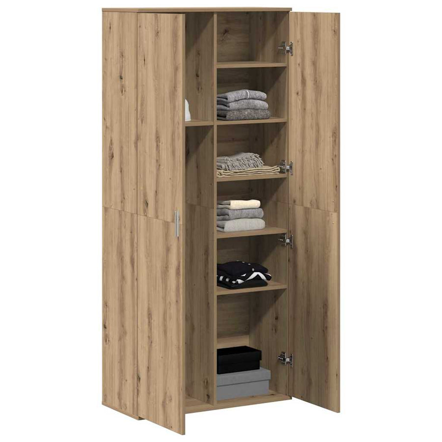 Hoogboard artisanaal eikenkleurig 80 x 35 x 180 cm Bewerkt hout