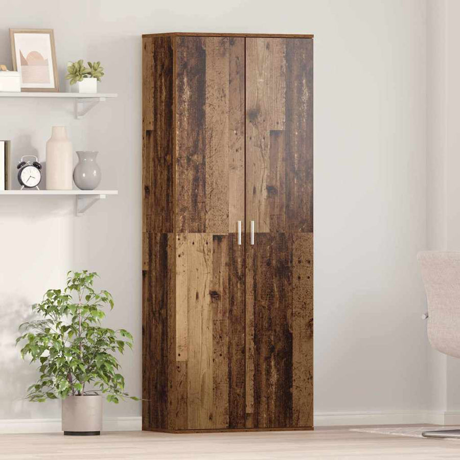 Hoge kast Oudhout 70 x 33.5 x 180 cm Bewerkt hout