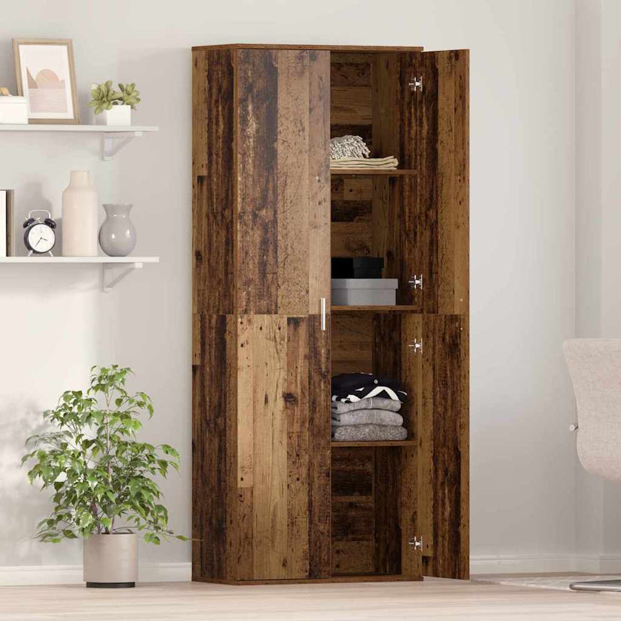Hoge kast Oudhout 70 x 33.5 x 180 cm Bewerkt hout