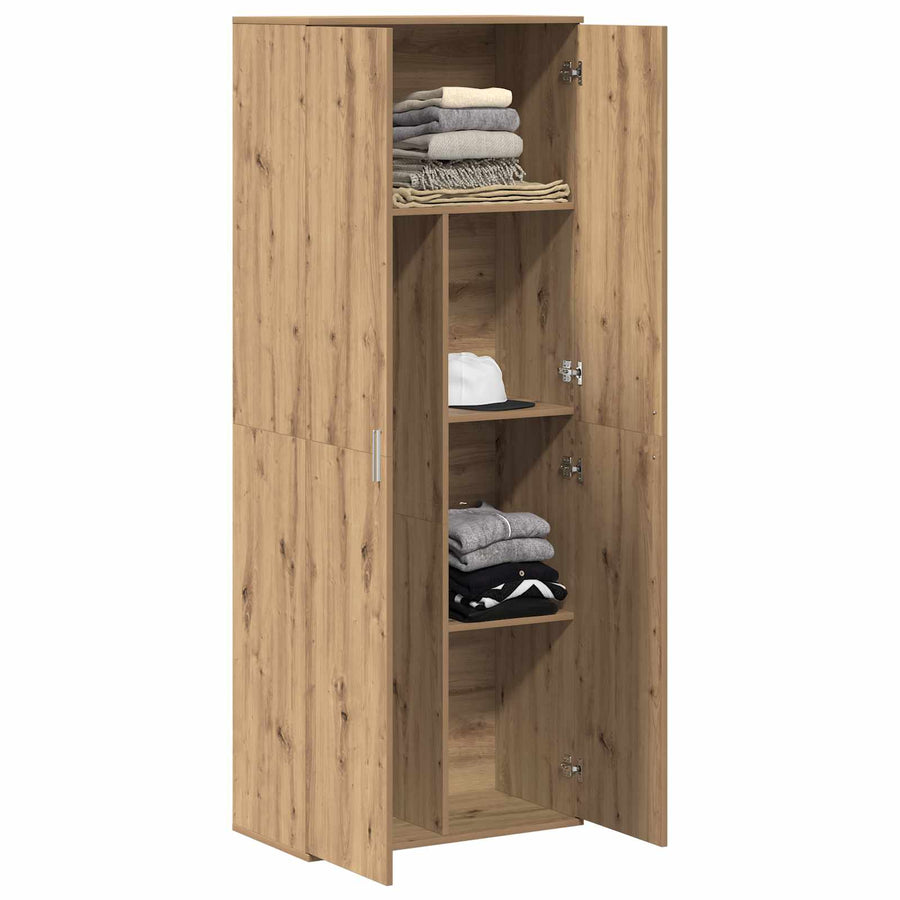 Hoge kast 70 x 33.5 x 180 cm Bewerkt hout Artisan Eiken