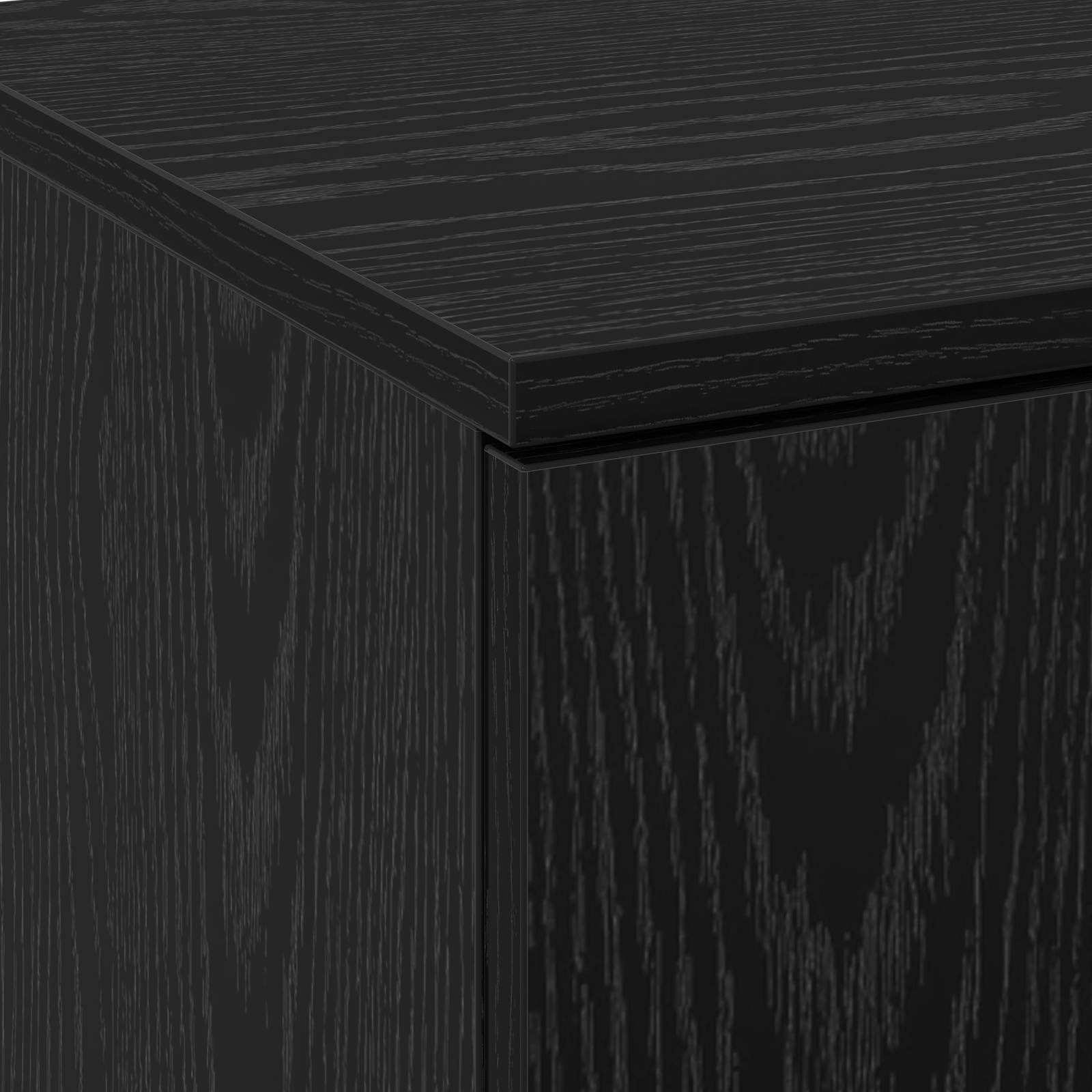 Hoge kast Zwart Eiken 70 x 33.5 x 180 cm Bewerkt hout