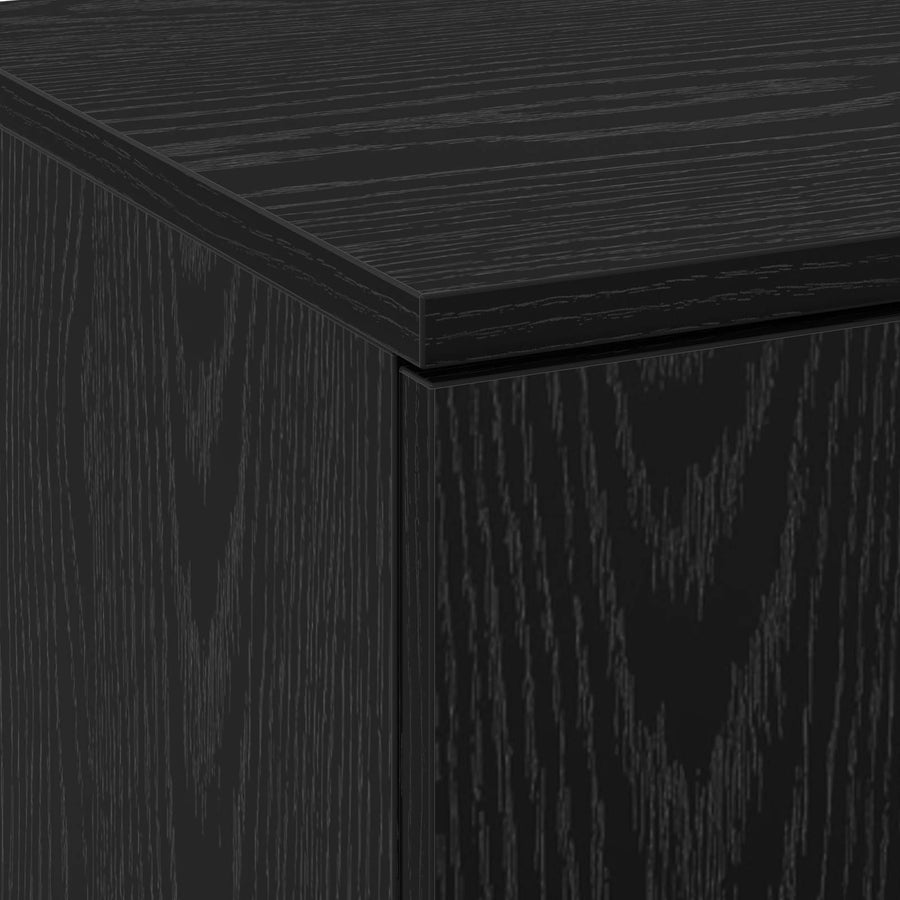 Hoge kast Zwart Eiken 70 x 33.5 x 180 cm Bewerkt hout