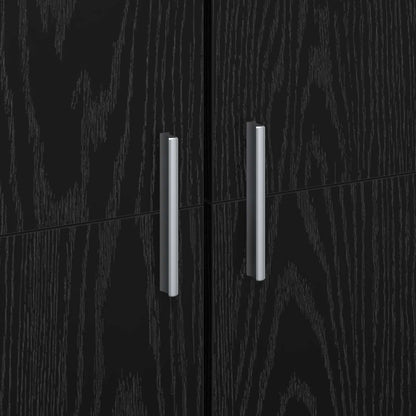 Hoge kast Zwart Eiken 70 x 33.5 x 180 cm Bewerkt hout