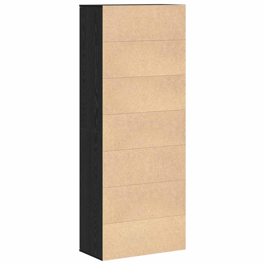 Hoge kast Zwart Eiken 70 x 33.5 x 180 cm Bewerkt hout