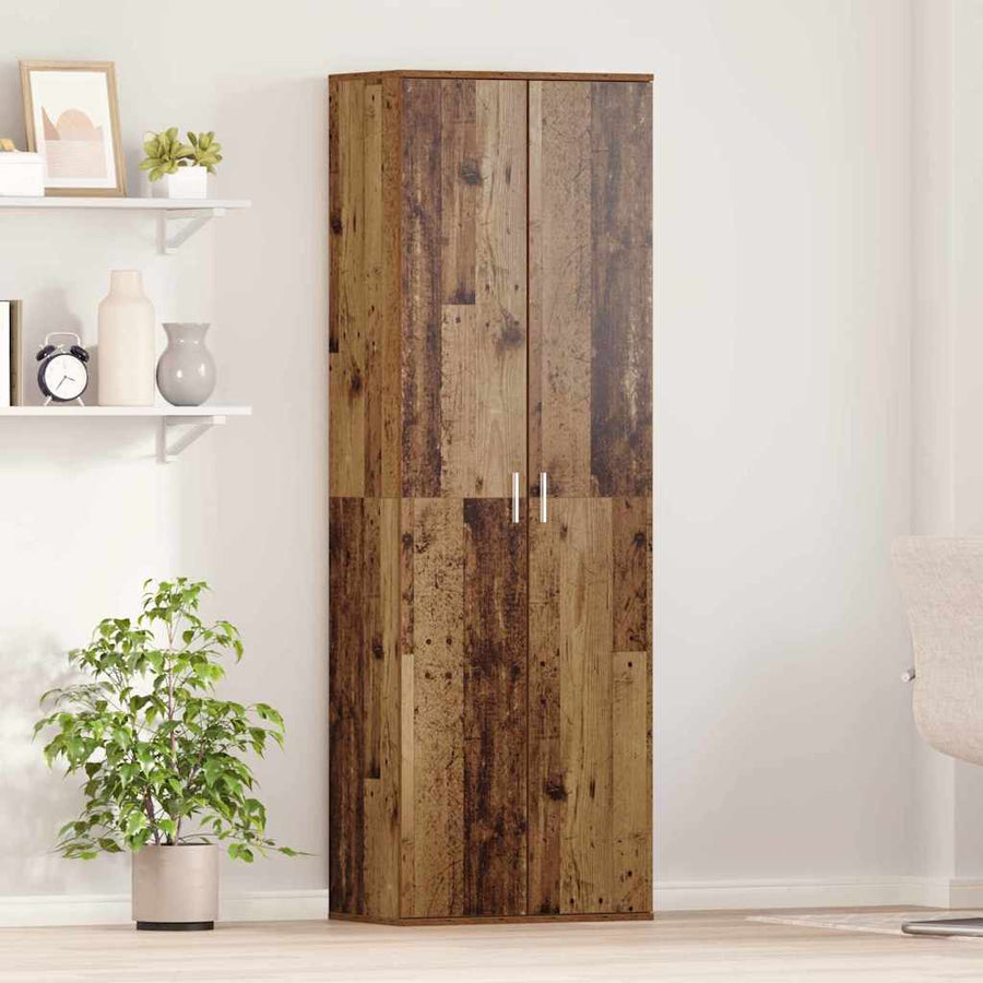 Highboard Oud Hout 60 x 35 x 180 cm Bewerkt hout