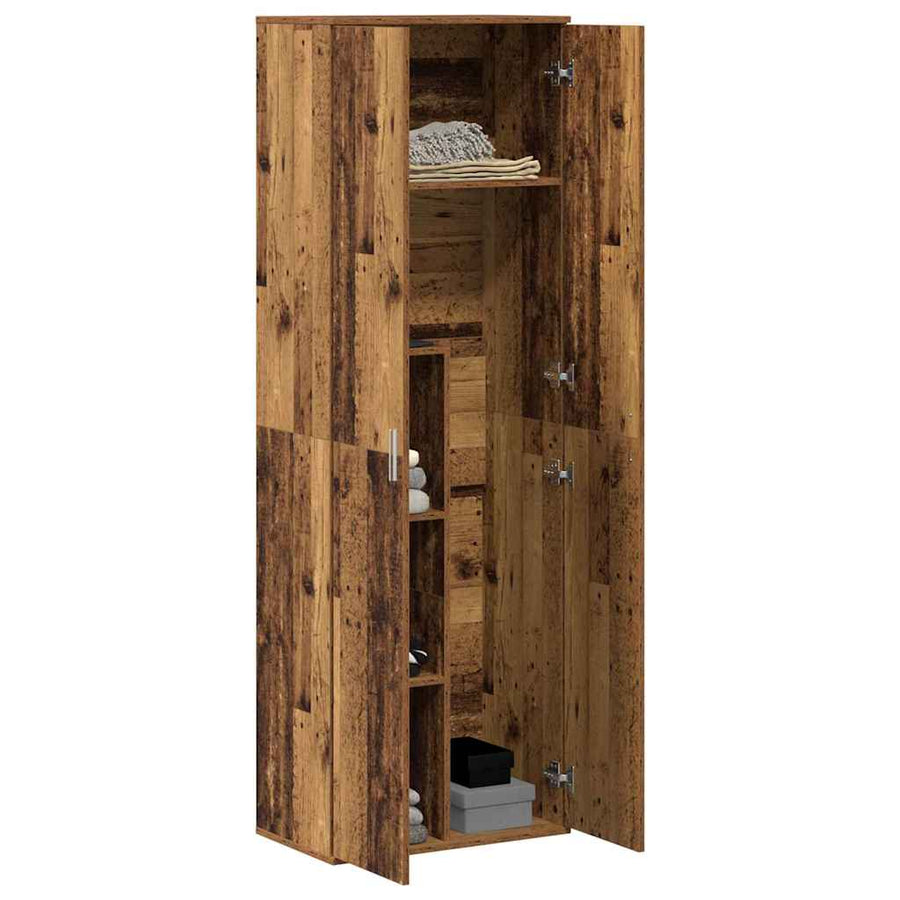 Highboard Oud Hout 60 x 35 x 180 cm Bewerkt hout