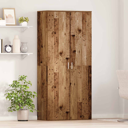 Highboard met plank Oud Hout 80 x 39 x 178 cm Bewerkt hout