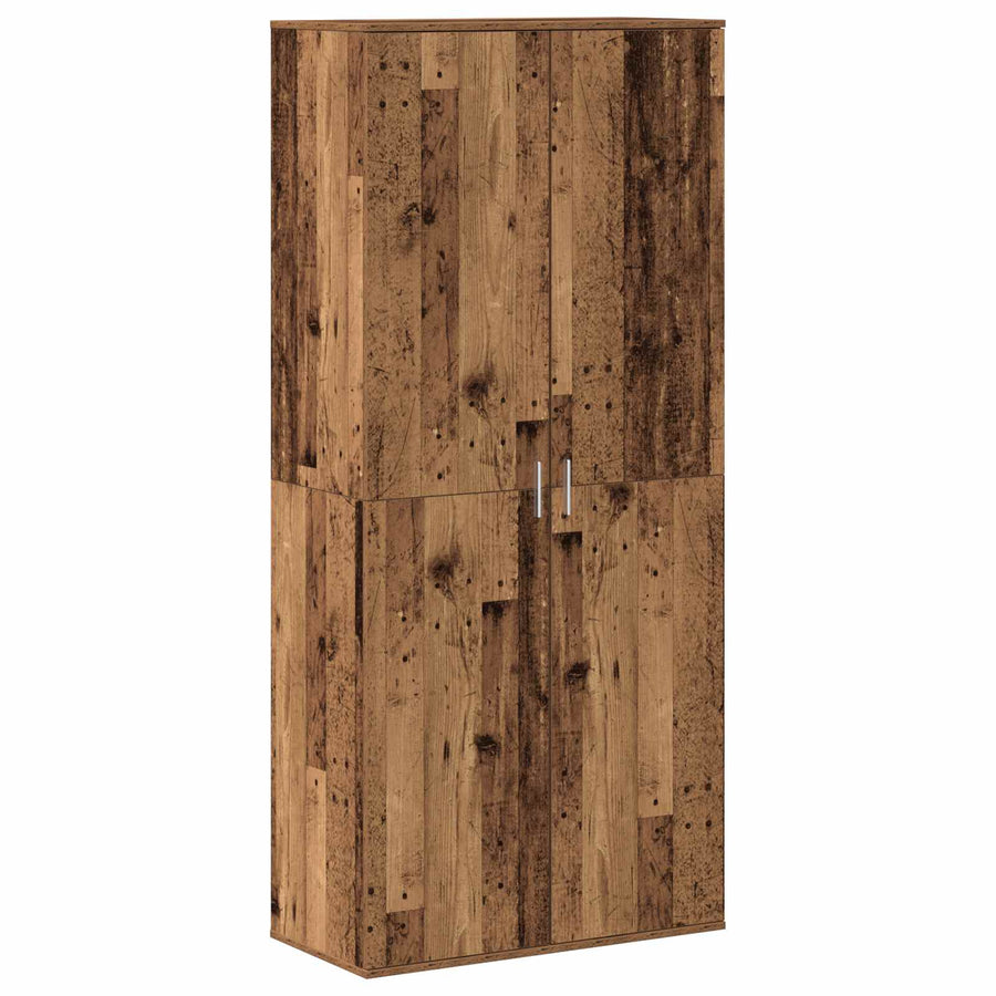 Highboard met plank Oud Hout 80 x 39 x 178 cm Bewerkt hout