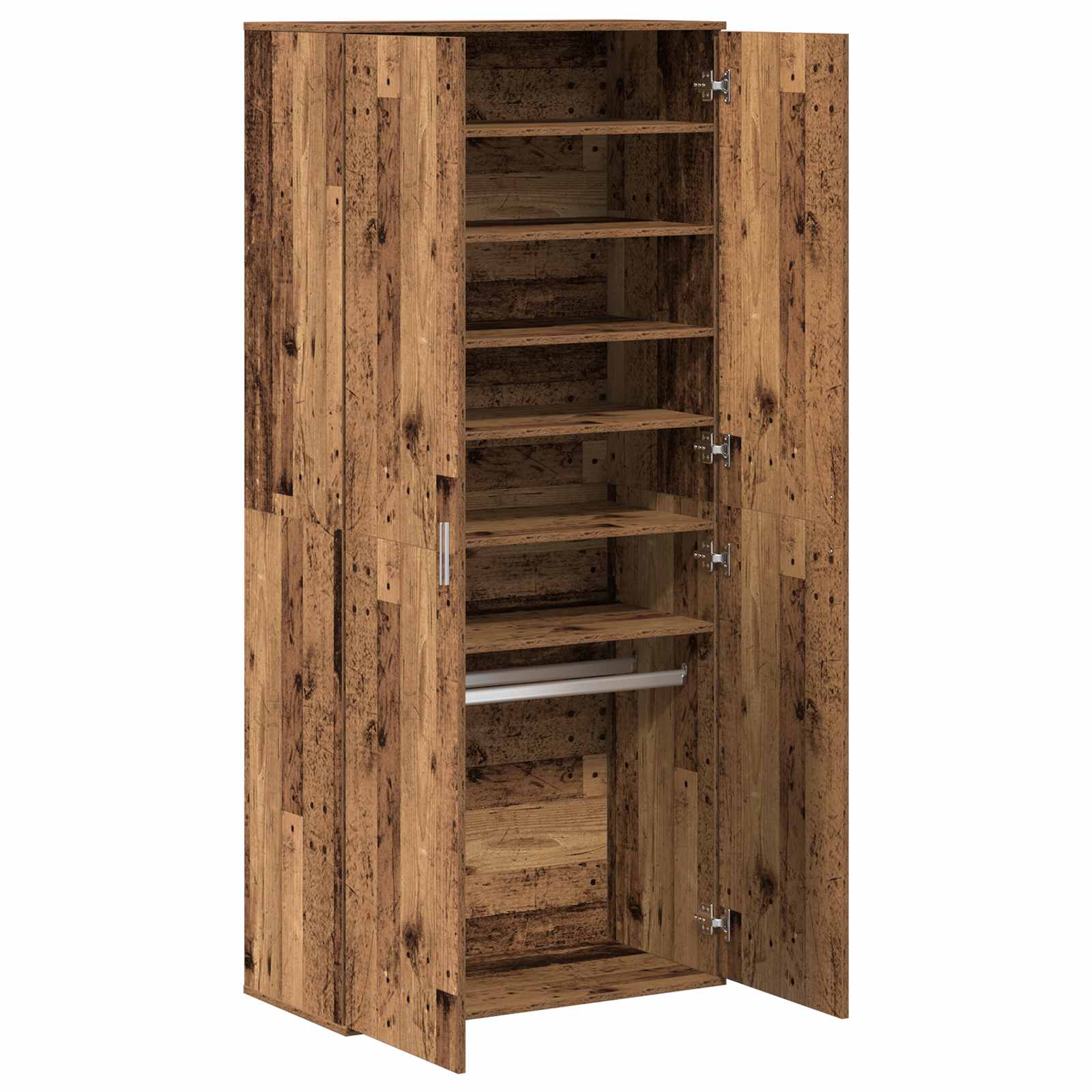Highboard met plank Oud Hout 80 x 39 x 178 cm Bewerkt hout