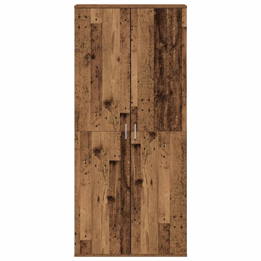 Highboard met plank Oud Hout 80 x 39 x 178 cm Bewerkt hout
