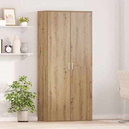 Highboard 80 x 39 x 178 cm Bewerkt hout artisanaal eikenkleurig