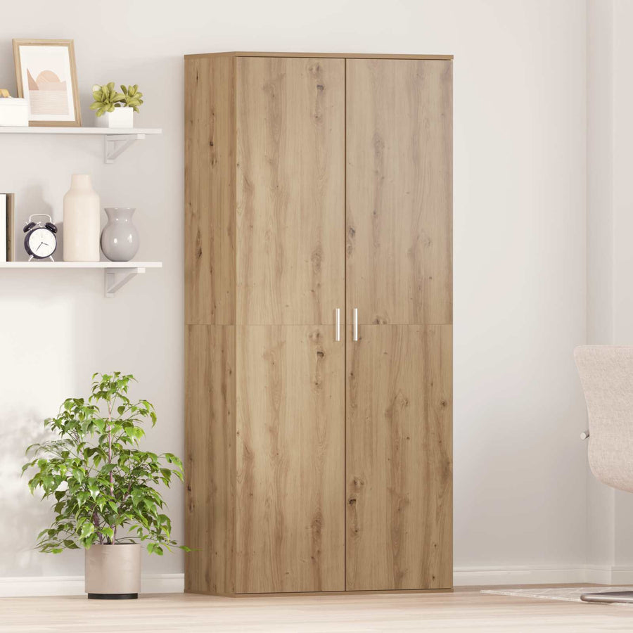 Highboard 80 x 39 x 178 cm Bewerkt hout artisanaal eikenkleurig