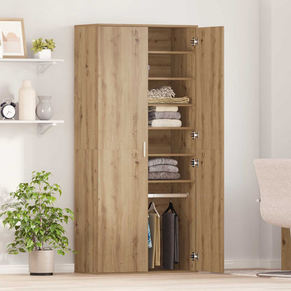 Highboard 80 x 39 x 178 cm Bewerkt hout artisanaal eikenkleurig