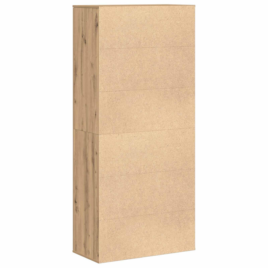 Highboard 80 x 39 x 178 cm Bewerkt hout artisanaal eikenkleurig