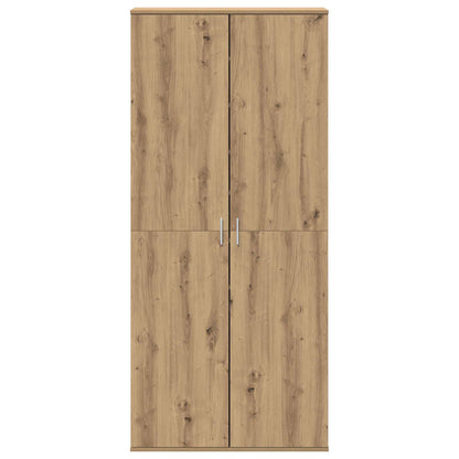 Highboard 80 x 39 x 178 cm Bewerkt hout artisanaal eikenkleurig