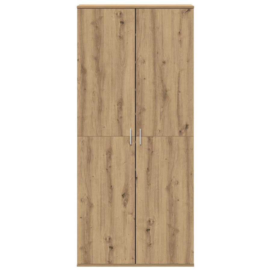 Highboard 80 x 39 x 178 cm Bewerkt hout artisanaal eikenkleurig