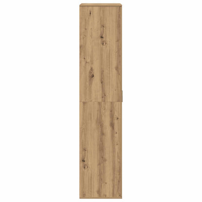 Highboard 80 x 39 x 178 cm Bewerkt hout artisanaal eikenkleurig
