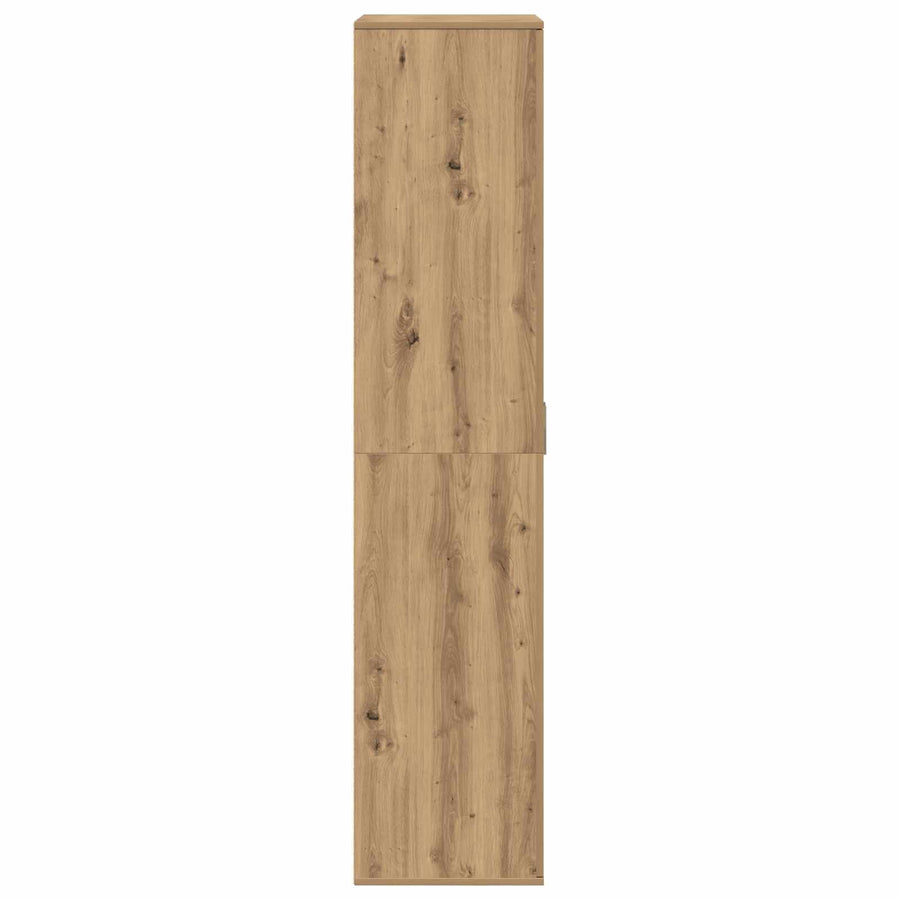 Highboard 80 x 39 x 178 cm Bewerkt hout artisanaal eikenkleurig