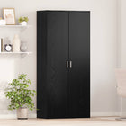 Highboard met plank Zwart eiken 80 x 39 x 178 cm Bewerkt hout