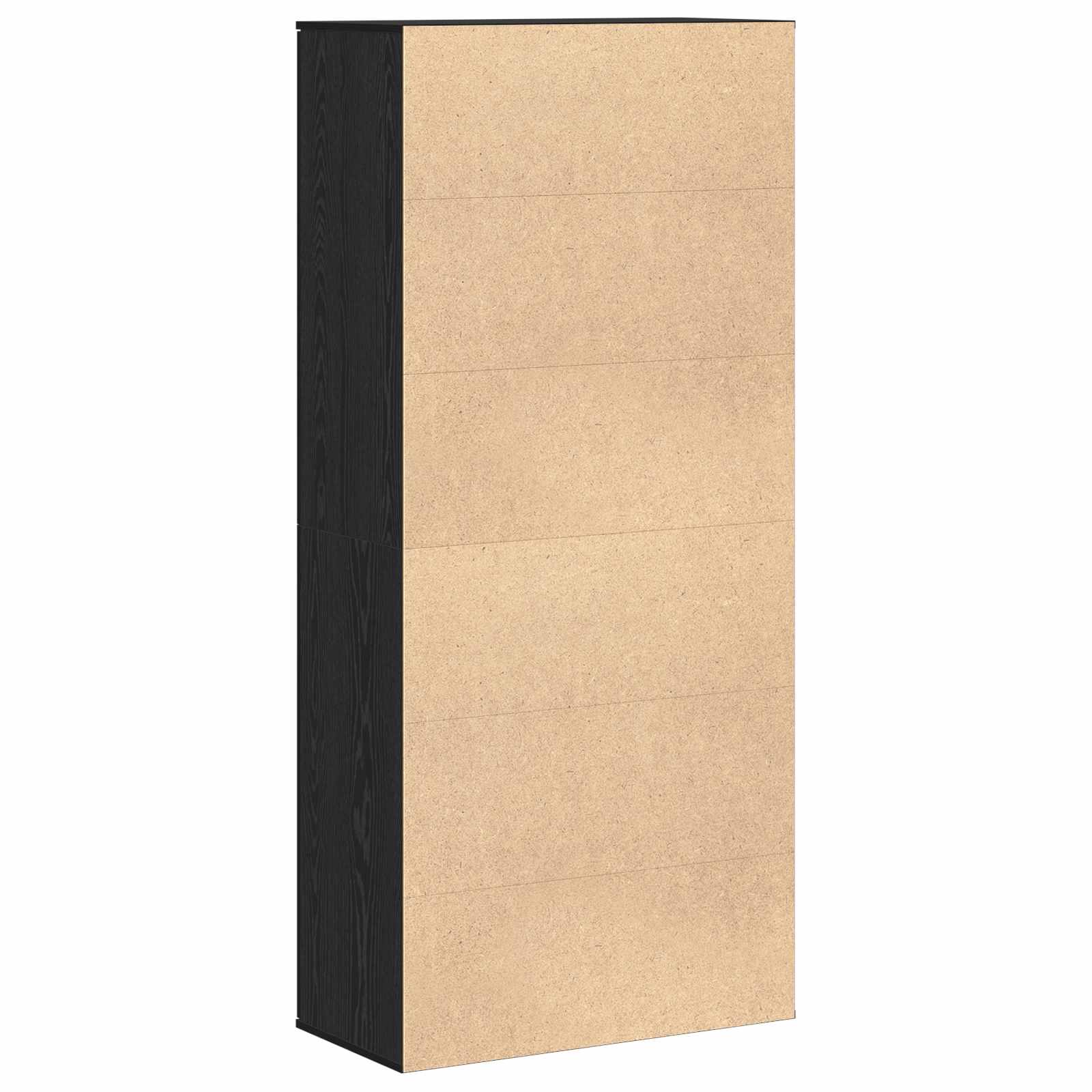 Highboard met plank Zwart eiken 80 x 39 x 178 cm Bewerkt hout