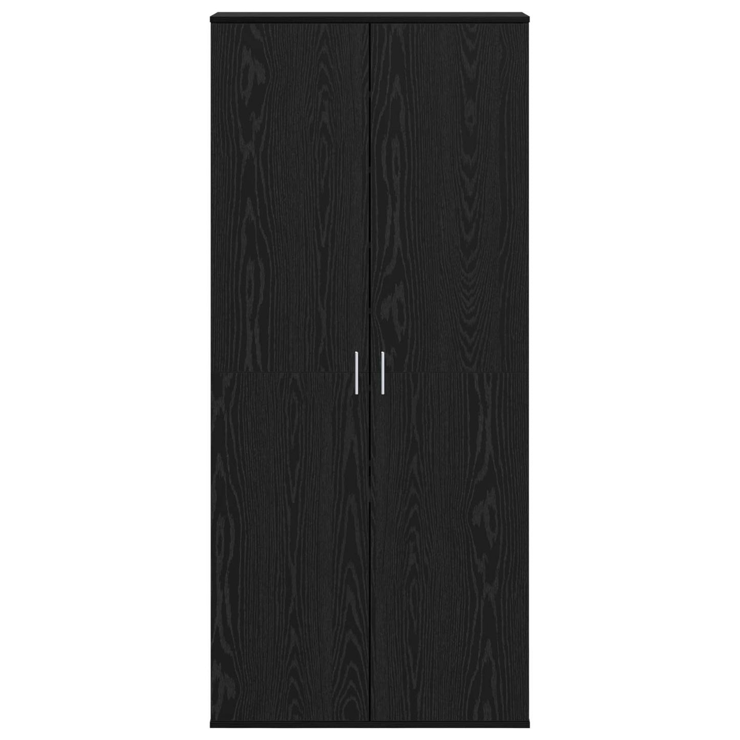 Highboard met plank Zwart eiken 80 x 39 x 178 cm Bewerkt hout