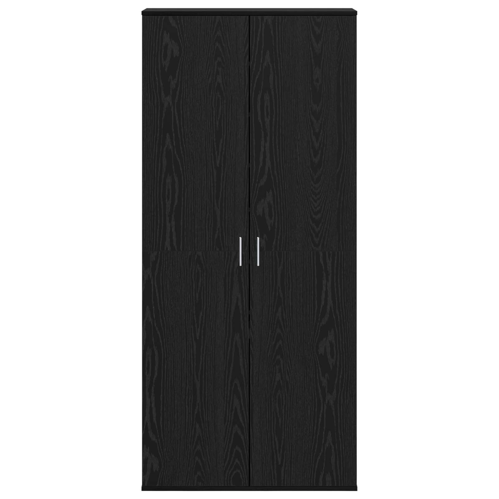 Highboard met plank Zwart eiken 80 x 39 x 178 cm Bewerkt hout