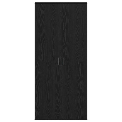 Highboard met plank Zwart eiken 80 x 39 x 178 cm Bewerkt hout