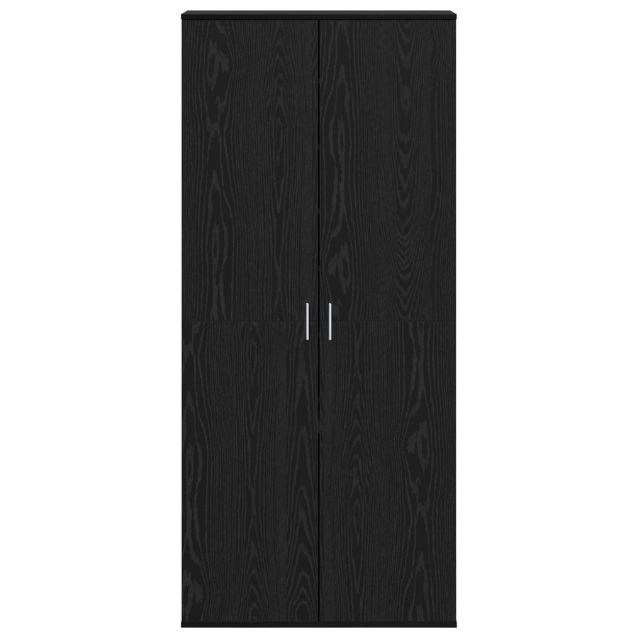 Highboard met plank Zwart eiken 80 x 39 x 178 cm Bewerkt hout