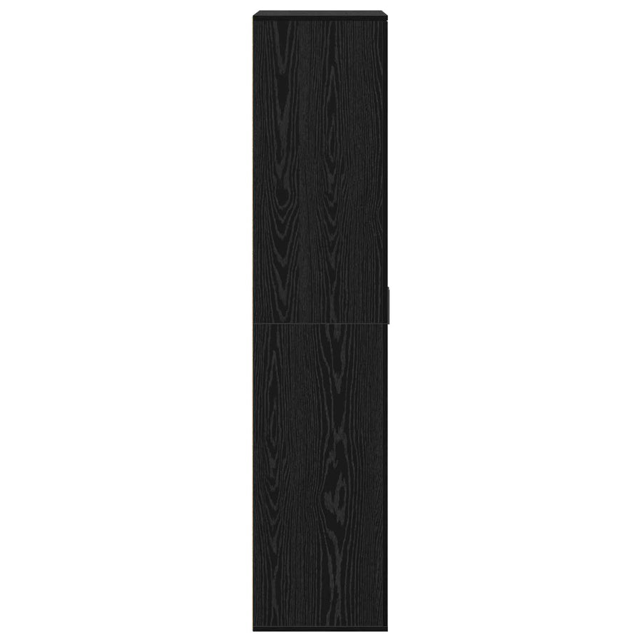 Highboard met plank Zwart eiken 80 x 39 x 178 cm Bewerkt hout