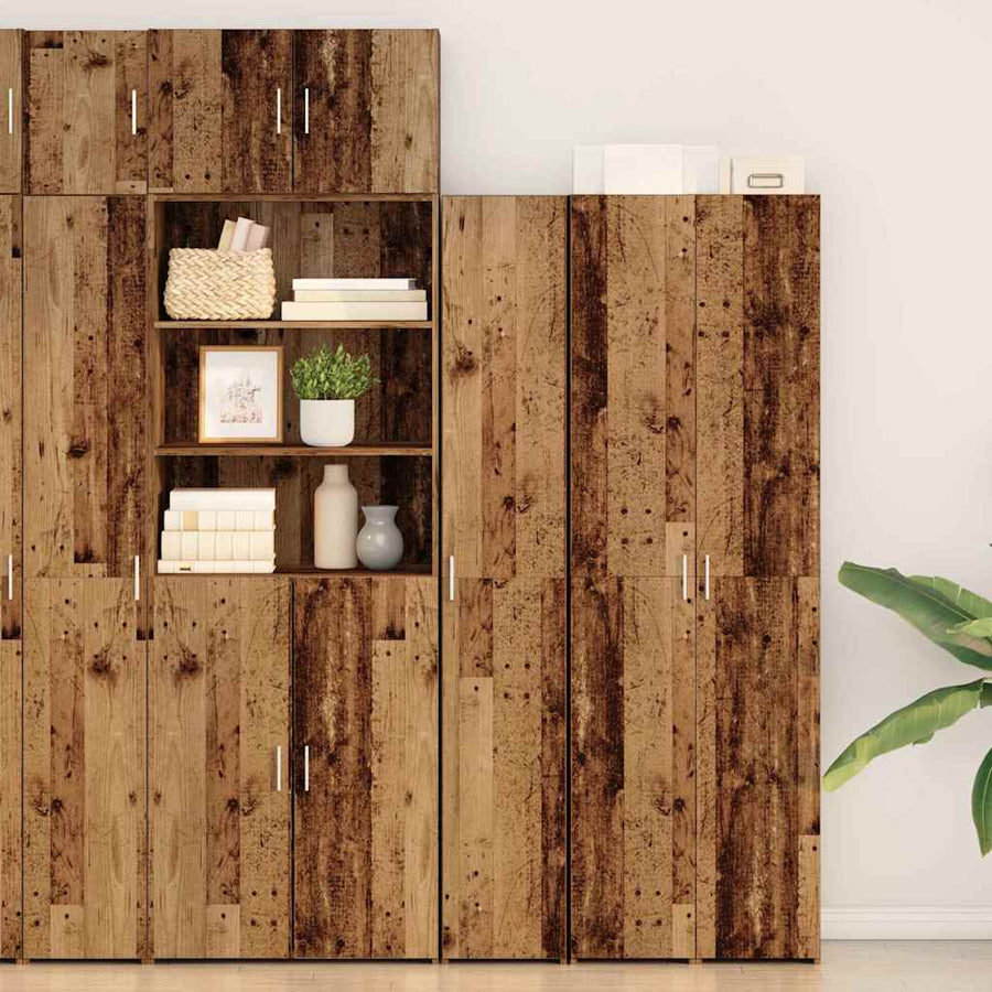 Hoge kast 2 pcs Oudhout 30 x 42,5 x 185 cm