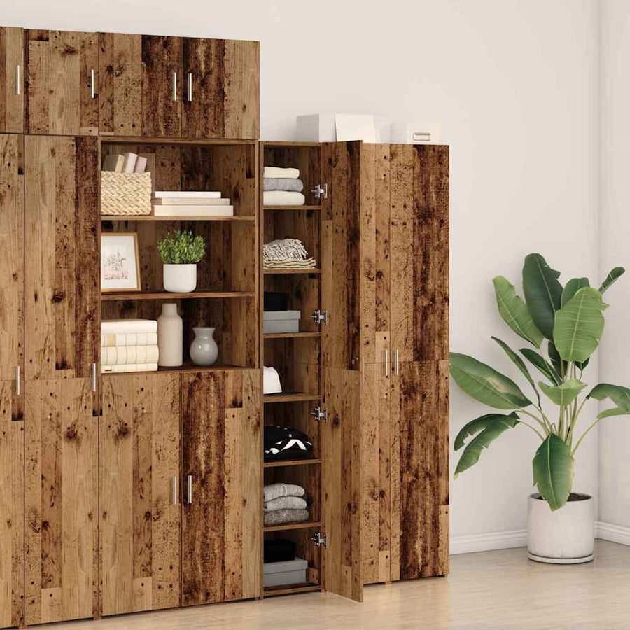 Hoge kast 2 pcs Oudhout 30 x 42,5 x 185 cm