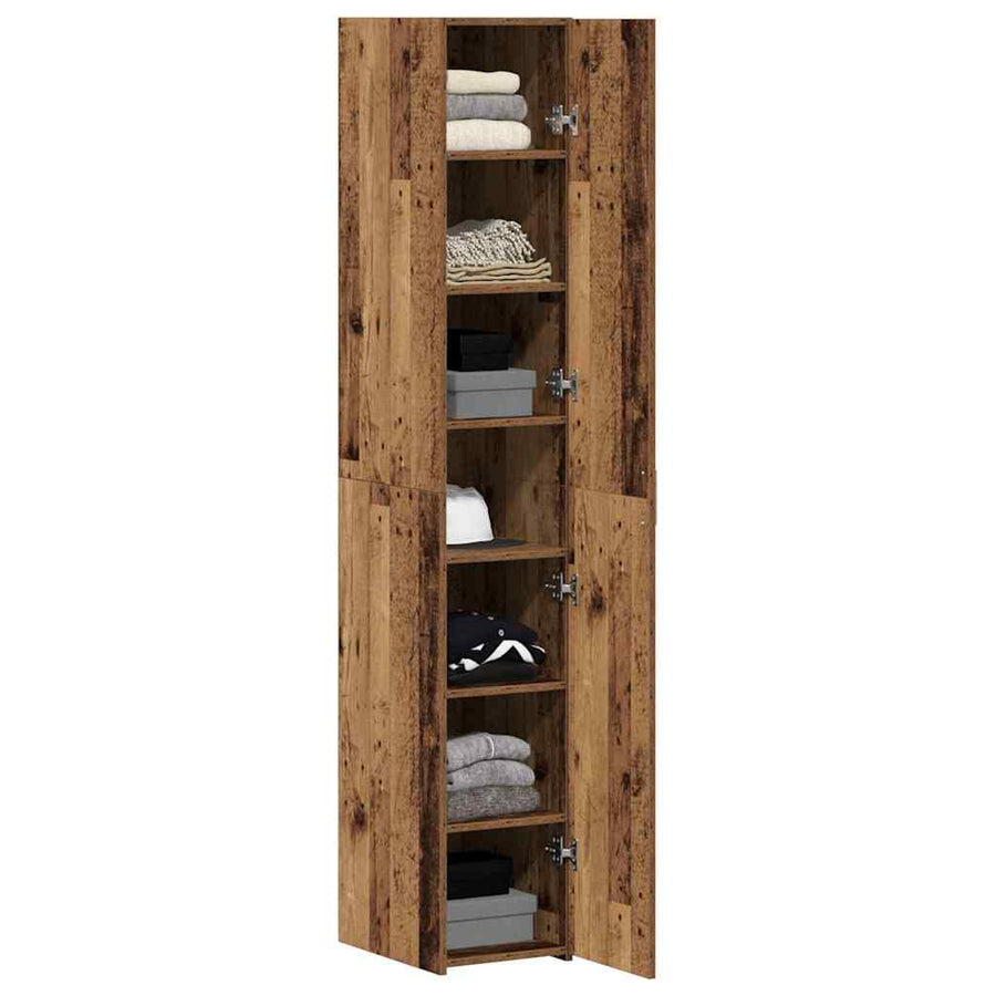Hoge kast 2 pcs Oudhout 30 x 42,5 x 185 cm