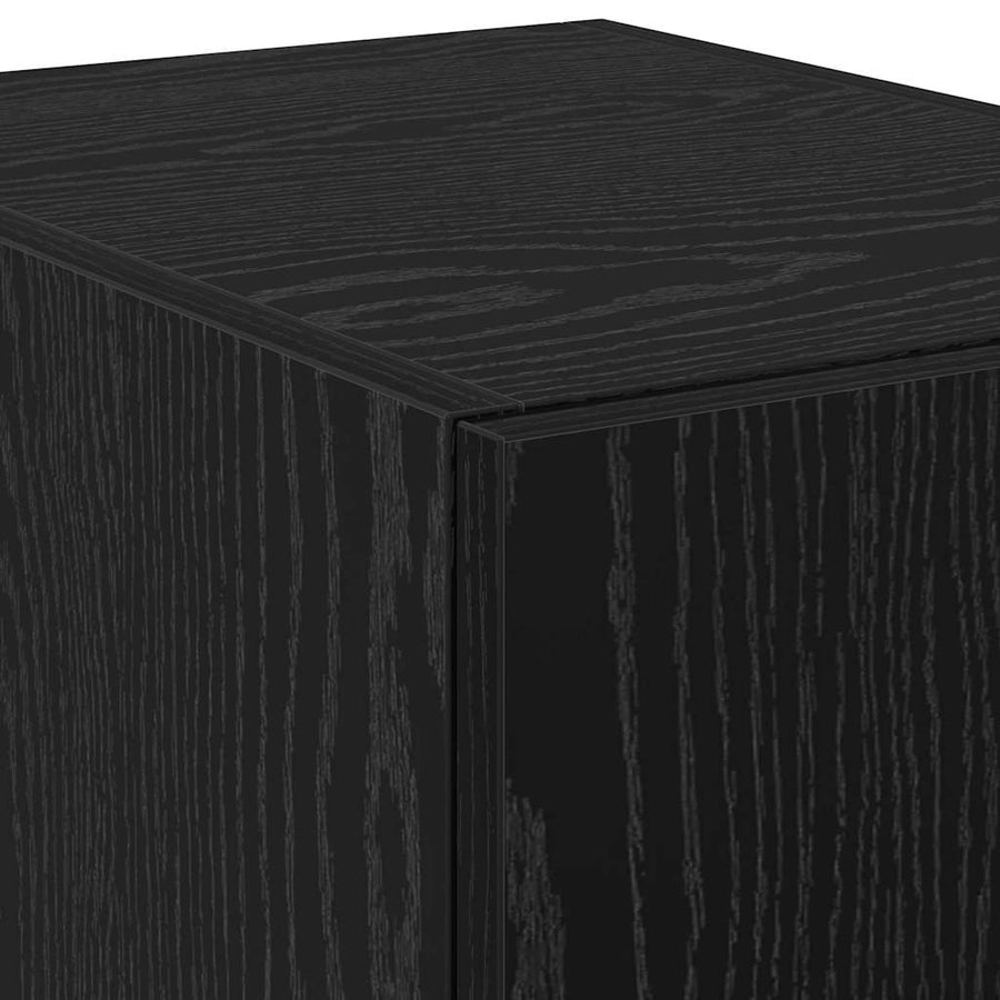 Hoge kast 2 pcs Zwart Eiken 30 x 42,5 x 185 cm