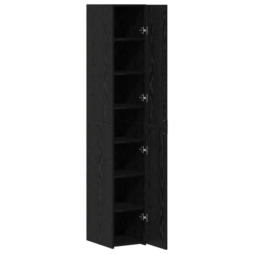 Hoge kast 2 pcs Zwart Eiken 30 x 42,5 x 185 cm
