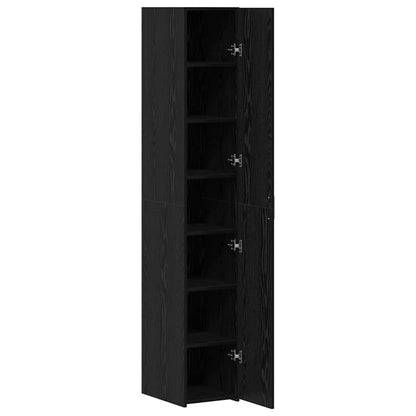 Hoge kast 2 pcs Zwart Eiken 30 x 42,5 x 185 cm