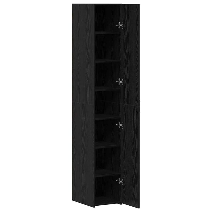 Hoge kast 2 pcs Zwart Eiken 30 x 42,5 x 185 cm