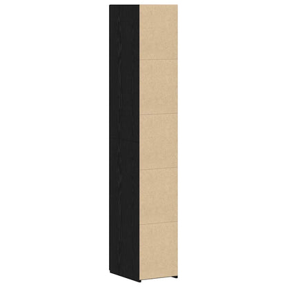 Hoge kast 2 pcs Zwart Eiken 30 x 42,5 x 185 cm