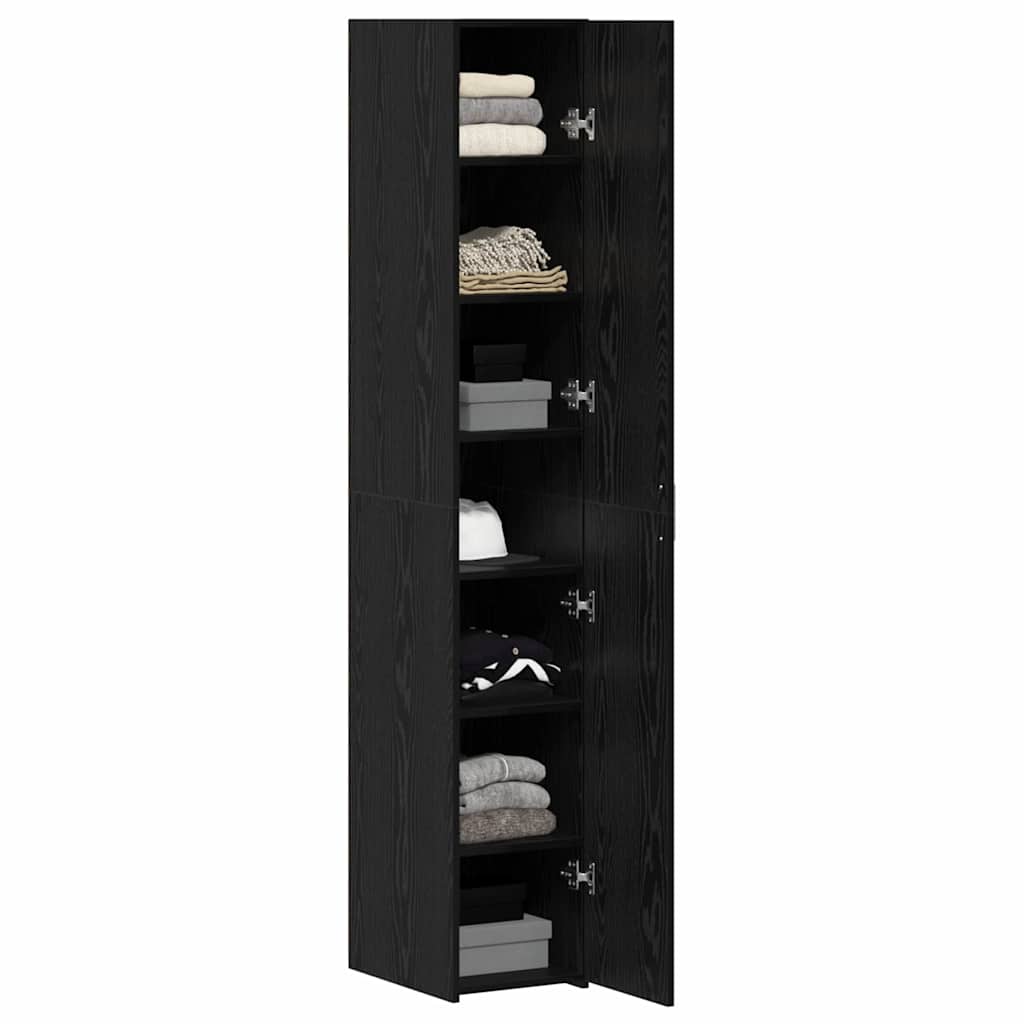 Hoge kast 2 pcs Zwart Eiken 30 x 42,5 x 185 cm
