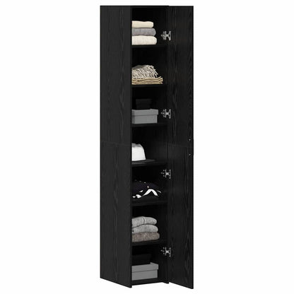 Hoge kast 2 pcs Zwart Eiken 30 x 42,5 x 185 cm