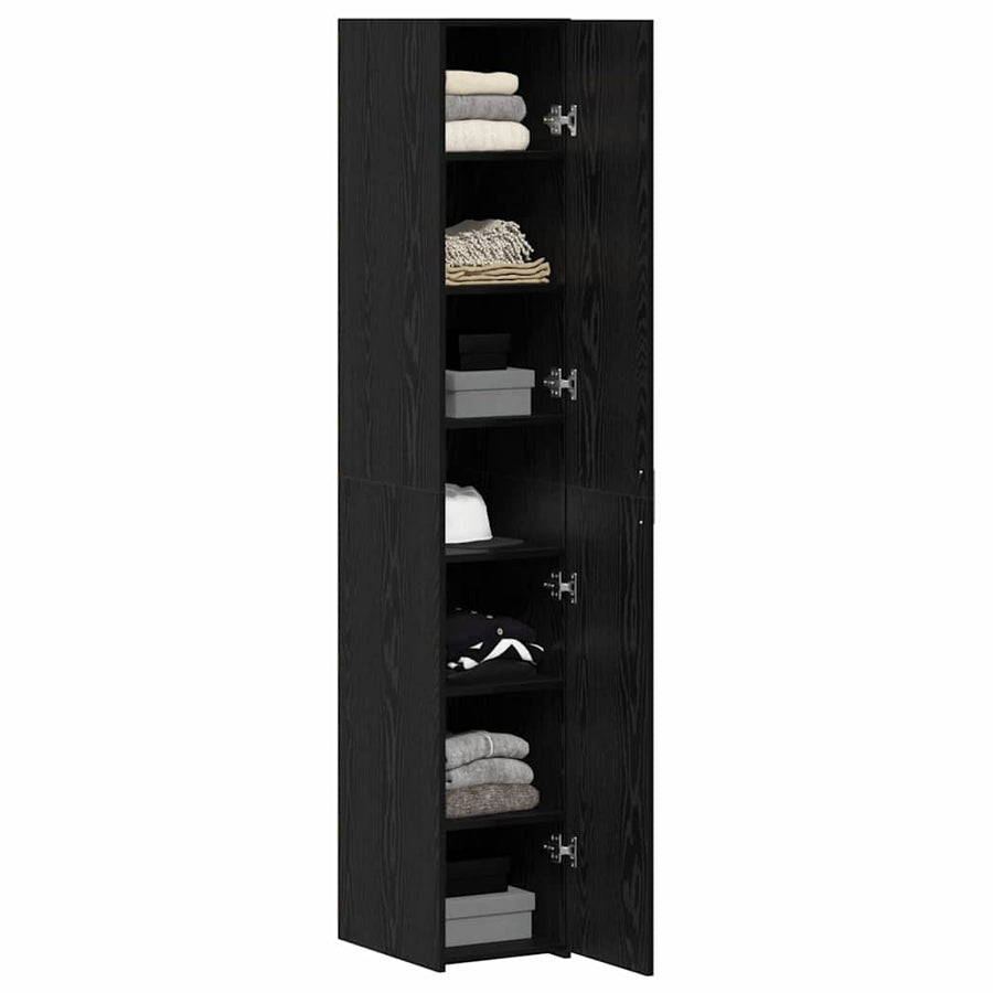 Hoge kast 2 pcs Zwart Eiken 30 x 42,5 x 185 cm