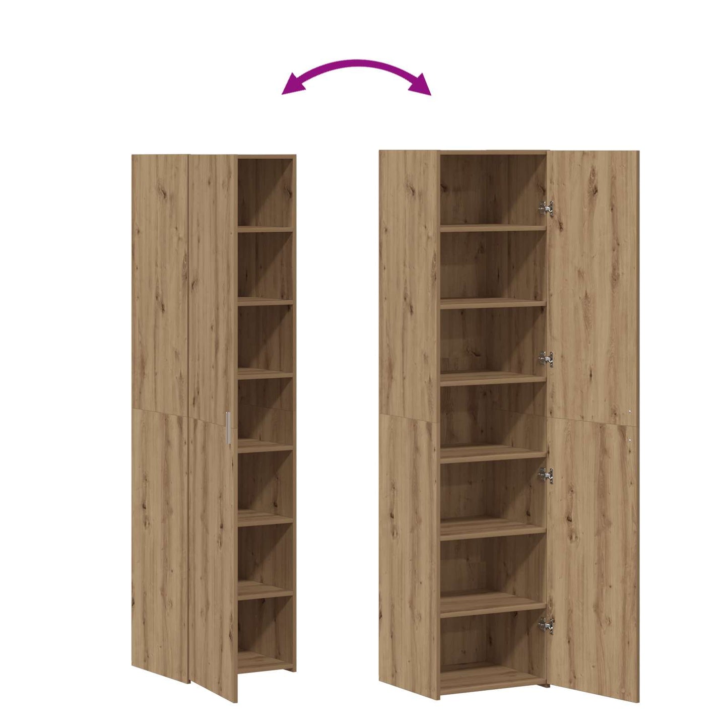 Hoge kast 2 pcs Artisan Eiken 45 x 42,5 x 185 cm