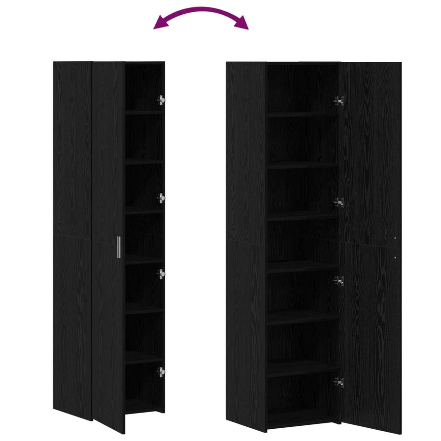 Hoge kast 2 pcs Zwart Eiken 45 x 42,5 x 185 cm