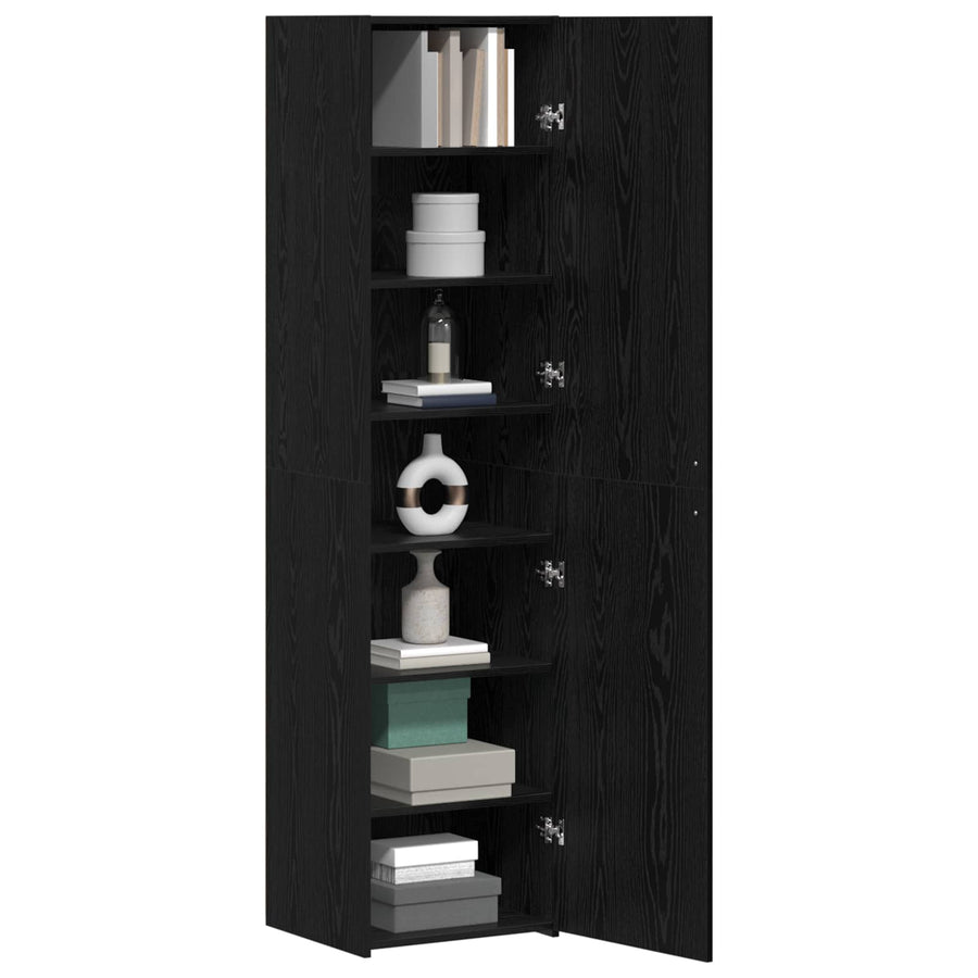 Hoge kast 2 pcs Zwart Eiken 45 x 42,5 x 185 cm