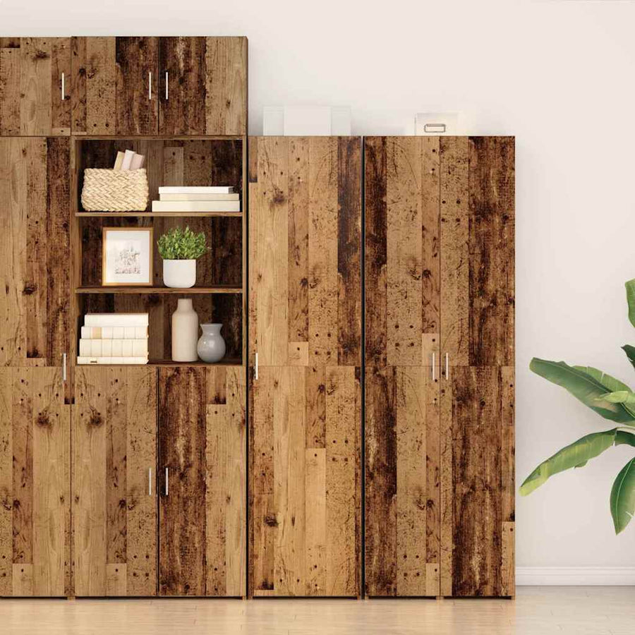 Hoge kast 2 pcs Oudhout 50 x 42,5 x 185 cm