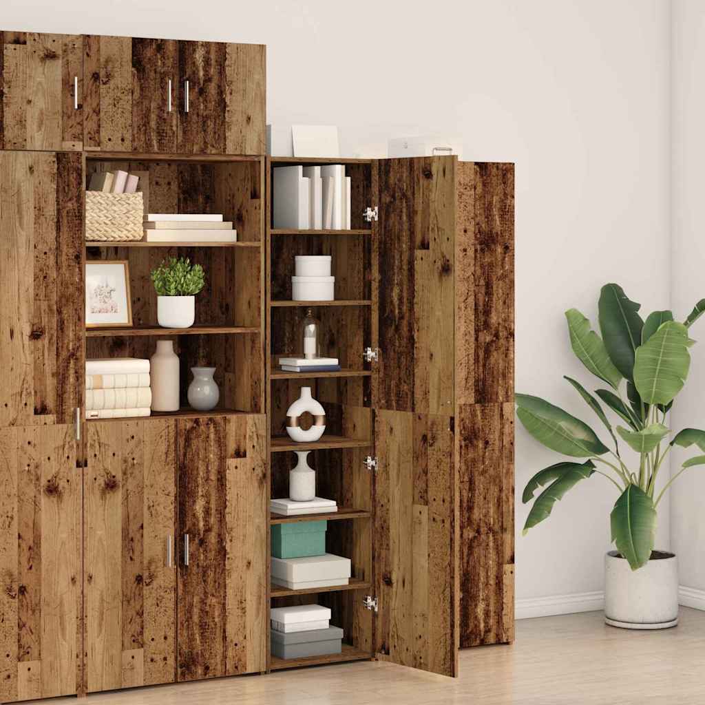 Hoge kast 2 pcs Oudhout 50 x 42,5 x 185 cm