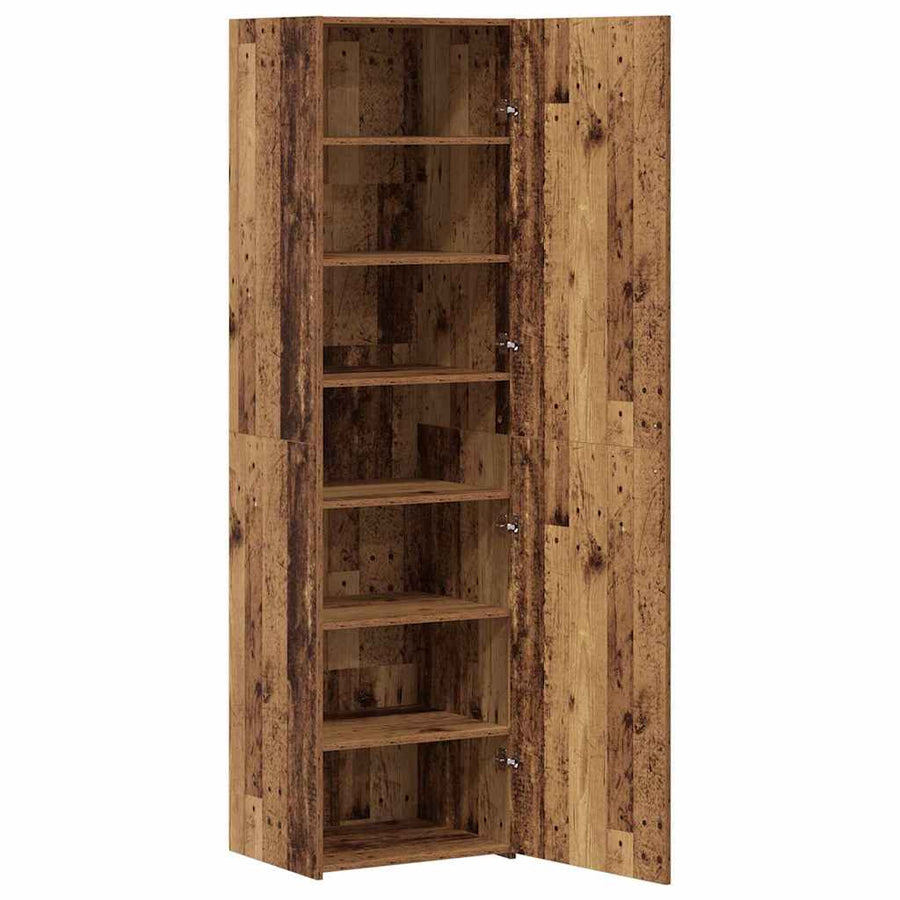 Hoge kast 2 pcs Oudhout 50 x 42,5 x 185 cm