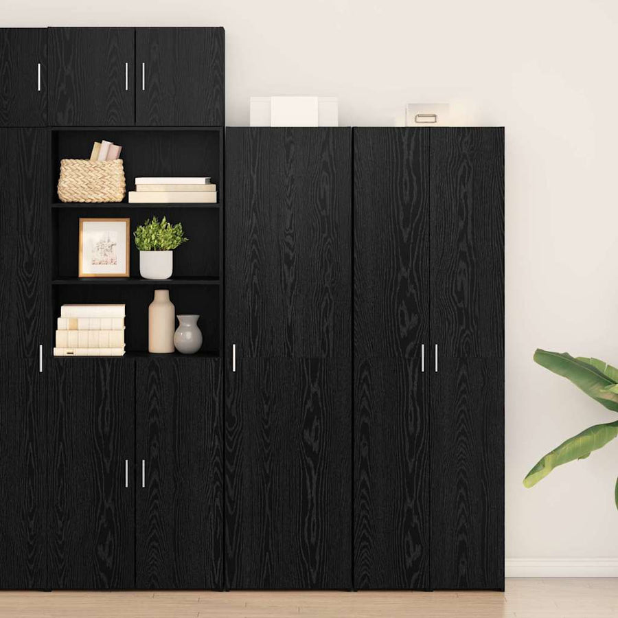 Hoge kast 2 pcs Zwart Eiken 50 x 42,5 x 185 cm