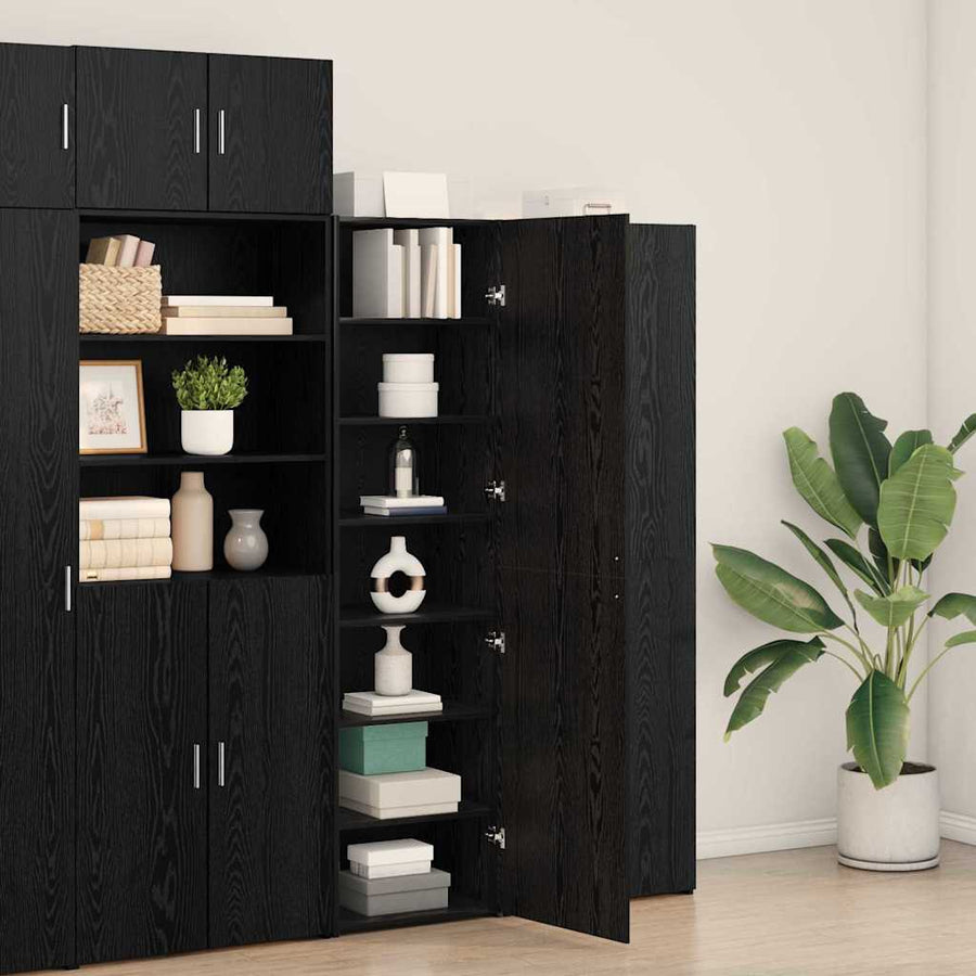 Hoge kast 2 pcs Zwart Eiken 50 x 42,5 x 185 cm
